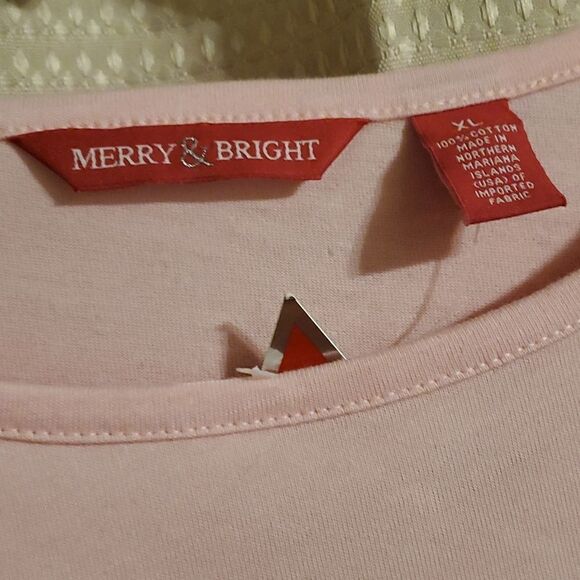 Merry bright Christmas tee candy cane wishes XL - Picture 3 of 6